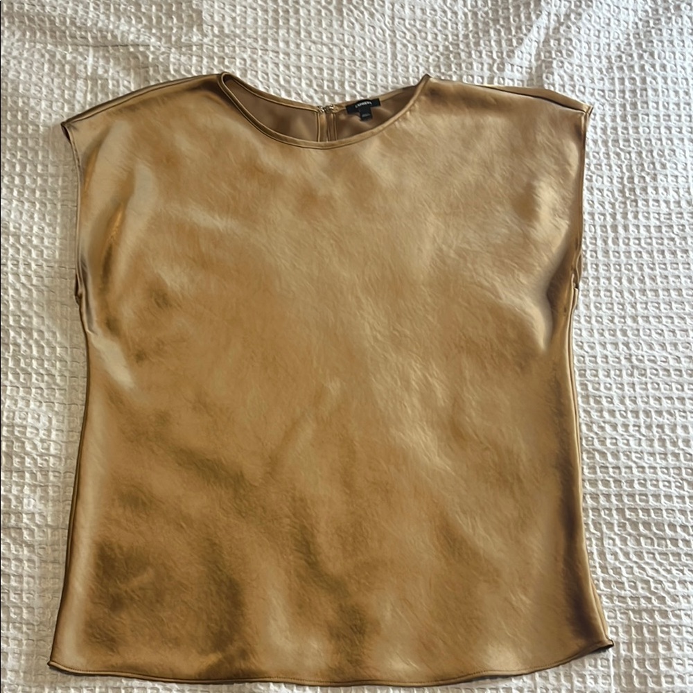 Express Gold Boxy Blouse with Tan Highlights